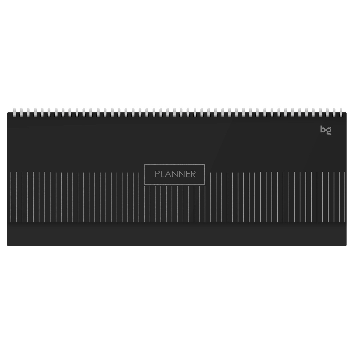 Еженедельник недатир. гребень 100х285мм bg "minimal" пвх чёрный