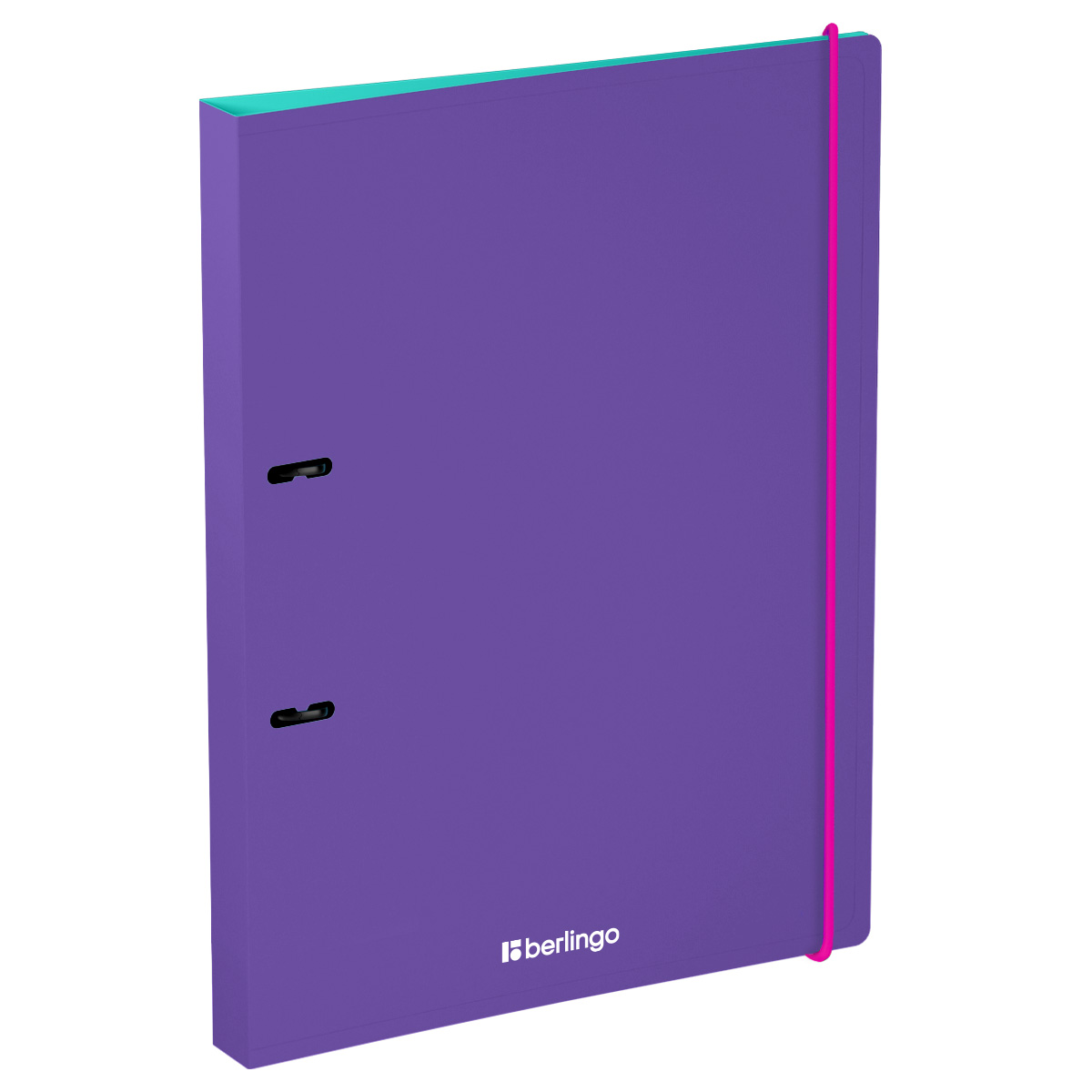 Папка пласт. с 2-я кольцами 2,4см 600мкм berlingo "raze" фиолетовая внутр.карман