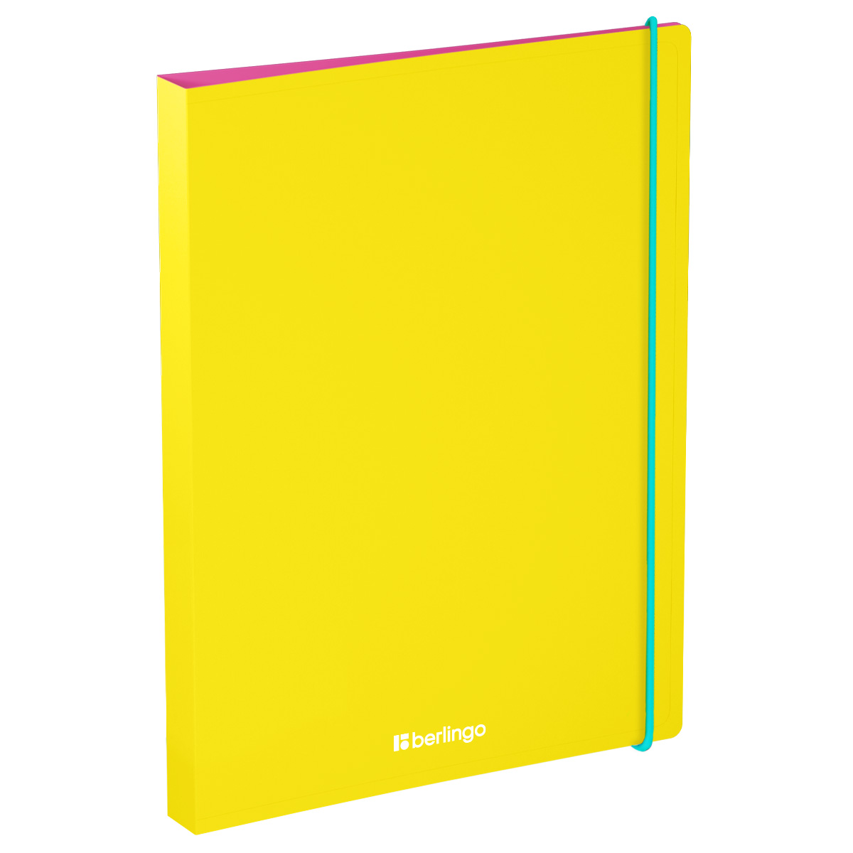 Папка пласт. с 4-я кольцами 2,4см 600мкм berlingo "raze" жёлтая внутр.карман