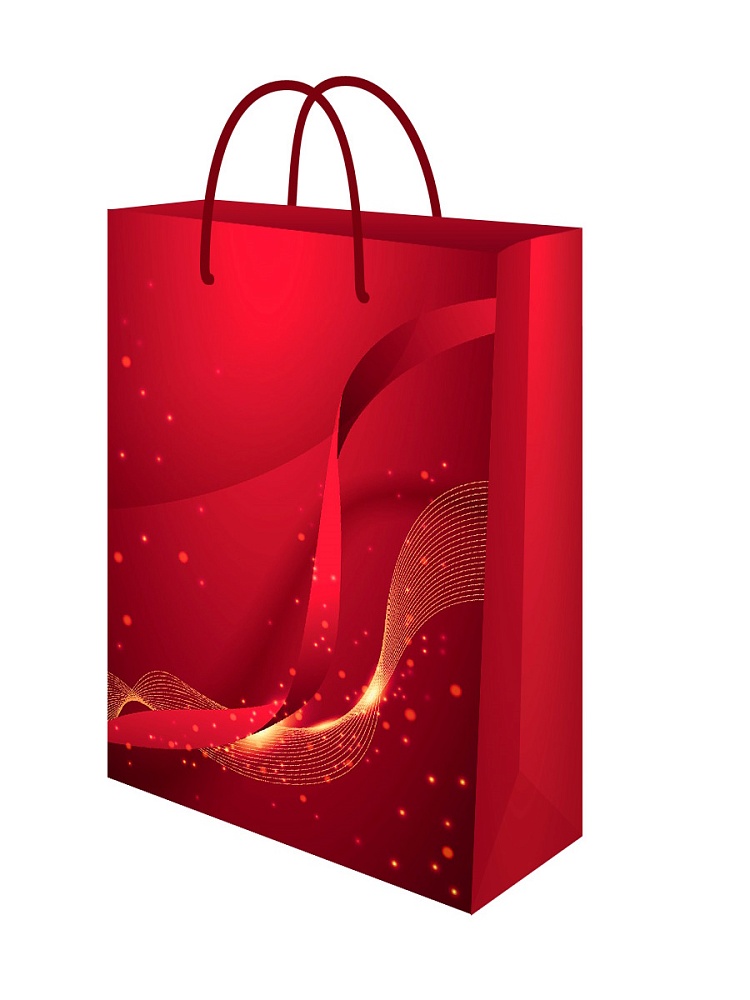 Пакет подарочный "красная абстракция" (22х31х10см)
