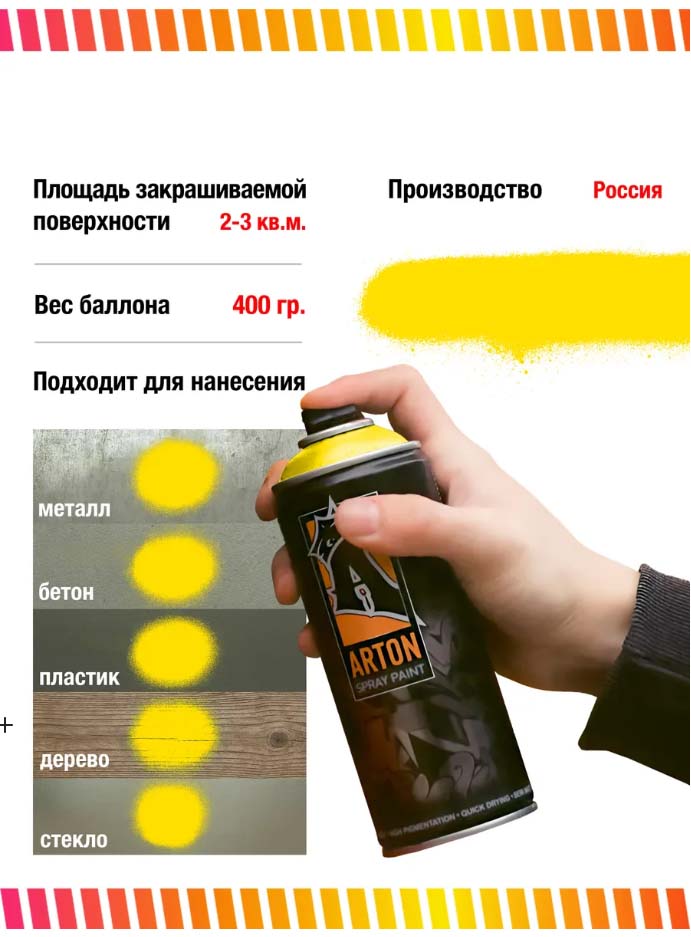 Аэрозоль 400мл a103 yellow cadmium