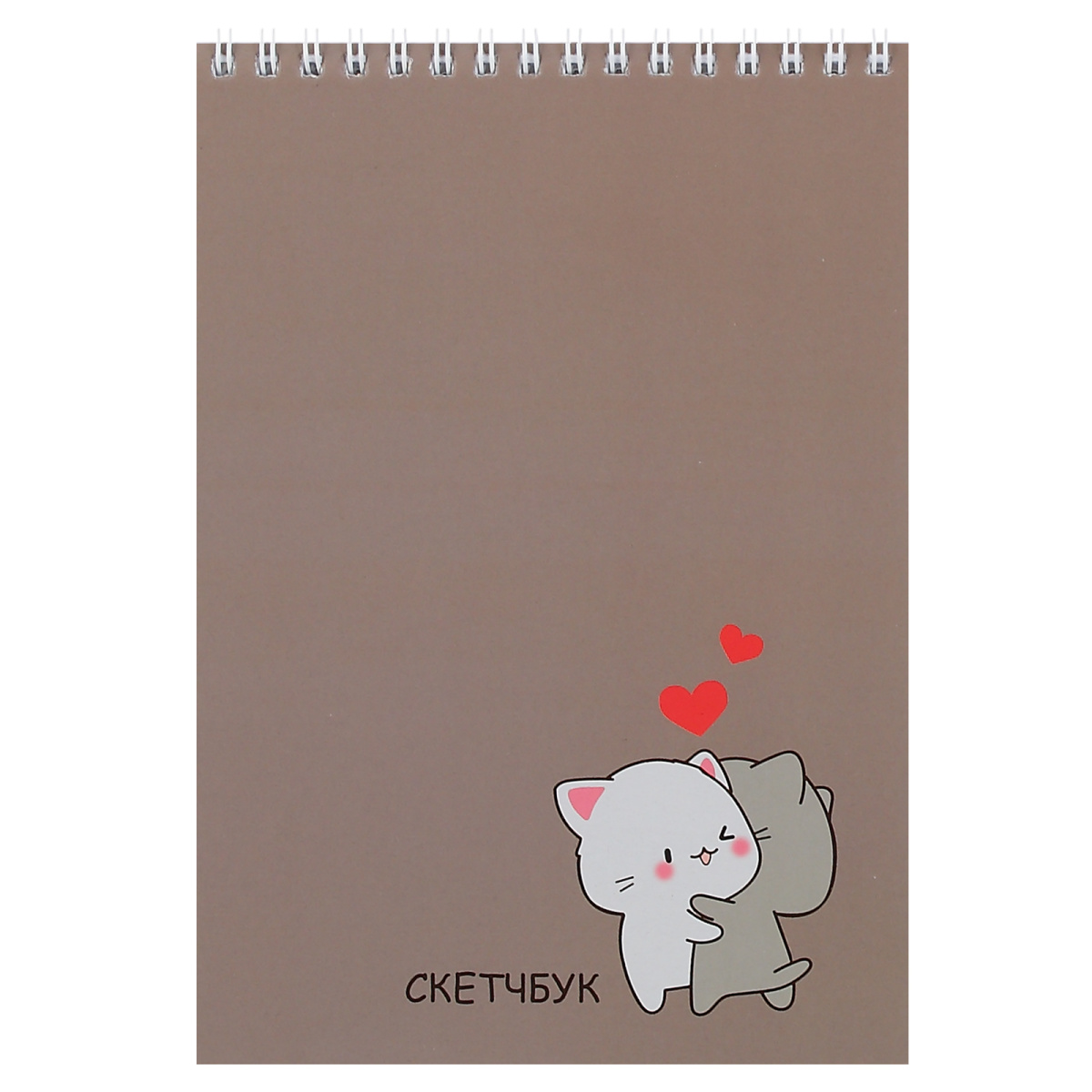 Скетчбук 140х200мм 40л. гребень "кошачьи хвостики" (кокос) 100г/м2