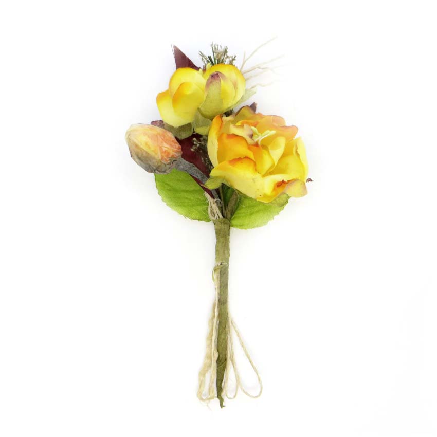 Декоративный букетик жёлтый 13,5см рукоделие