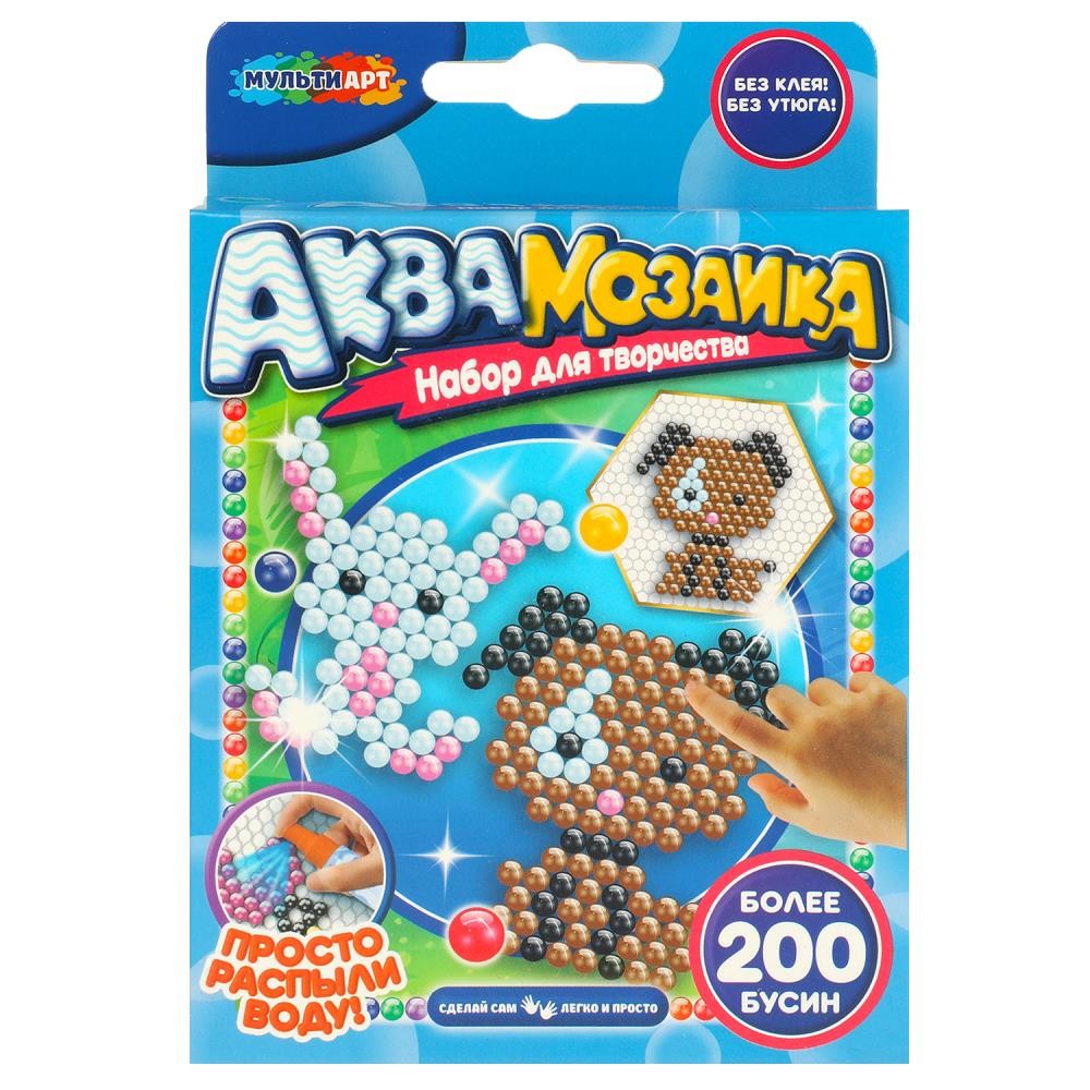 Наб. д/творч. аквамозаика "звери" 200 бусин