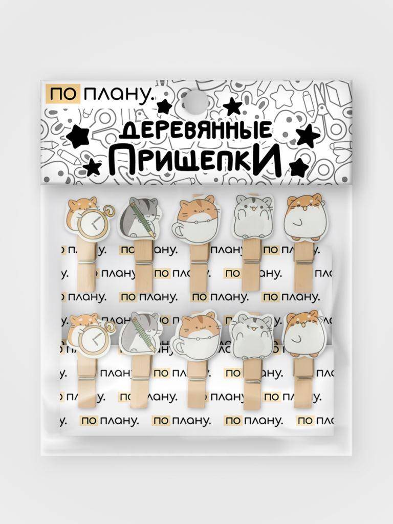 Набор декор. прищепок по плану "chubby cutie" 10шт, mix