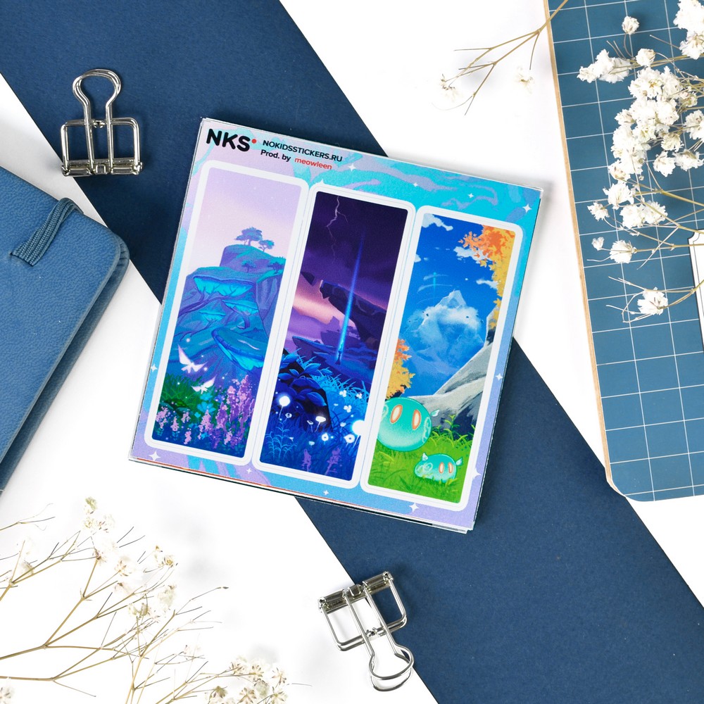 Наклейки 9х9см genshin landscape 2