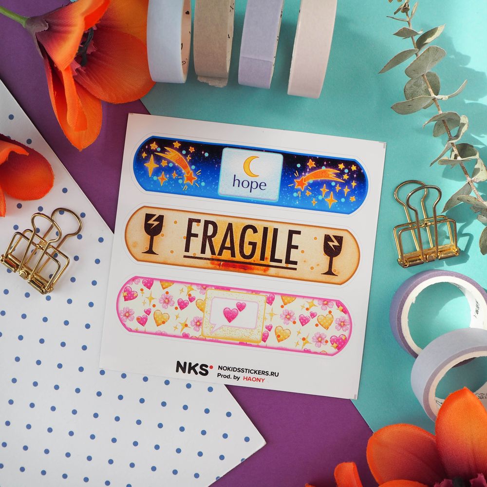 Наклейки 9х9см plaster 3