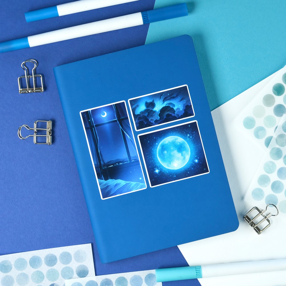 Наклейки а5 blue