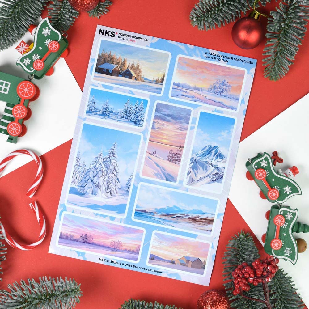 Наклейки а5 december landscapes