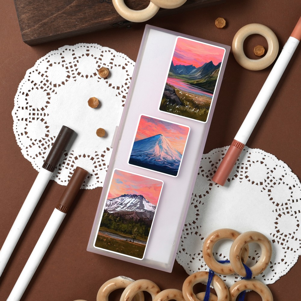 Наклейки а5 mountain peaks