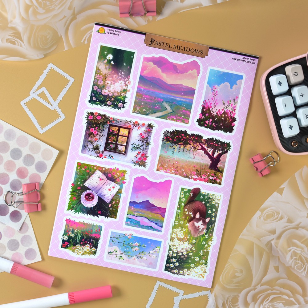 Наклейки а5 pastel meadows