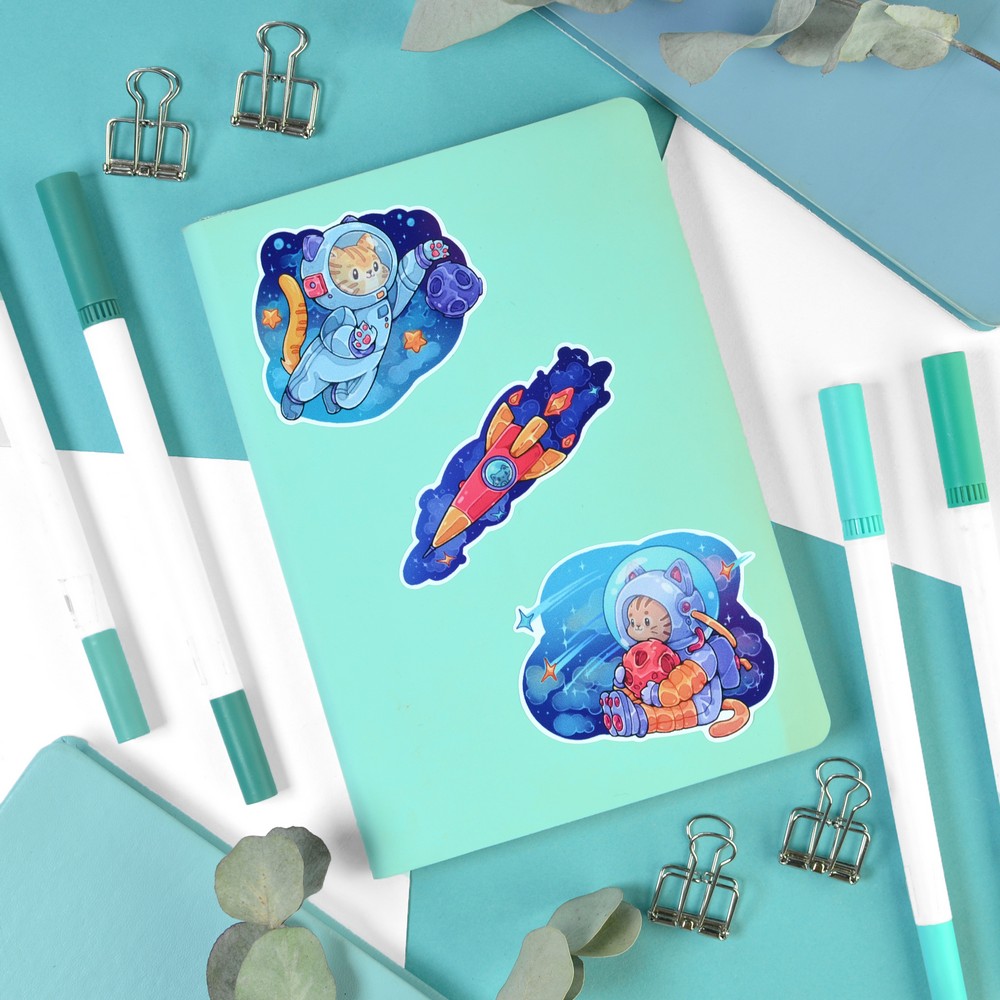 Наклейки а5 spacecats