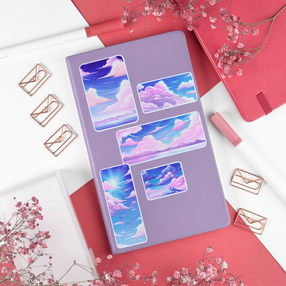 Наклейки а5 spring clouds
