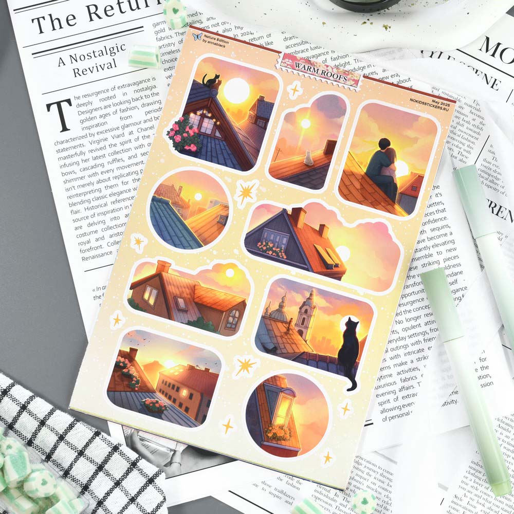 Наклейки а5 warm roofs