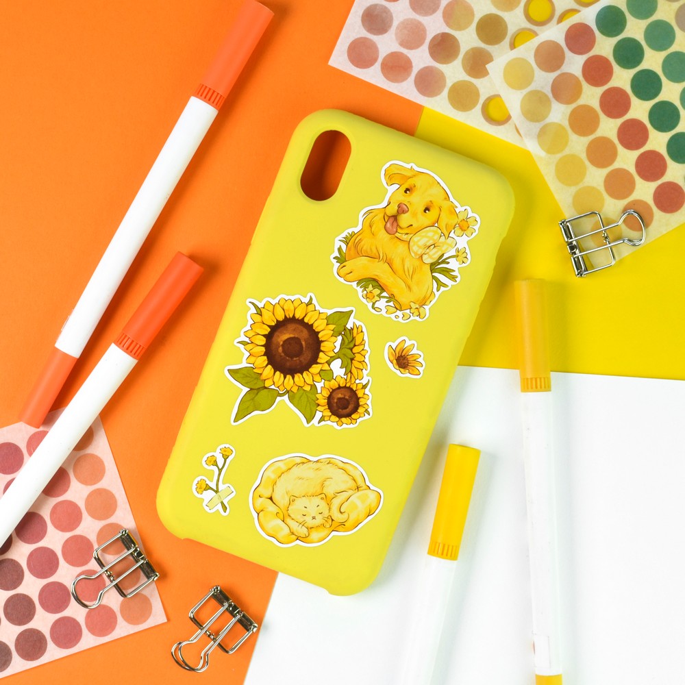 Наклейки а5 yellow