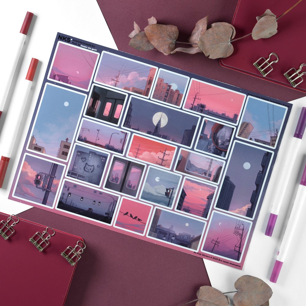 Наклейки винил а4 evening