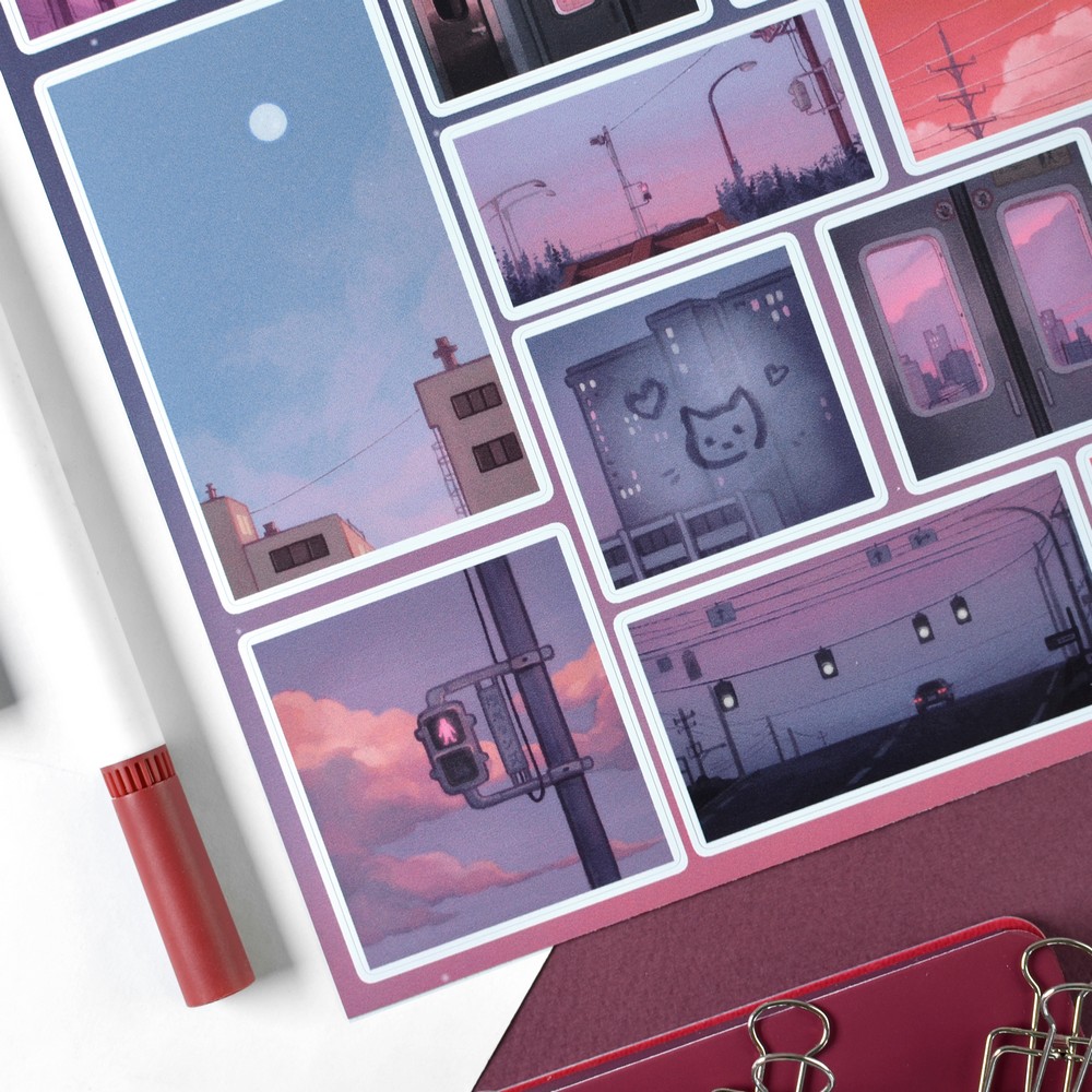 Наклейки винил а4 evening