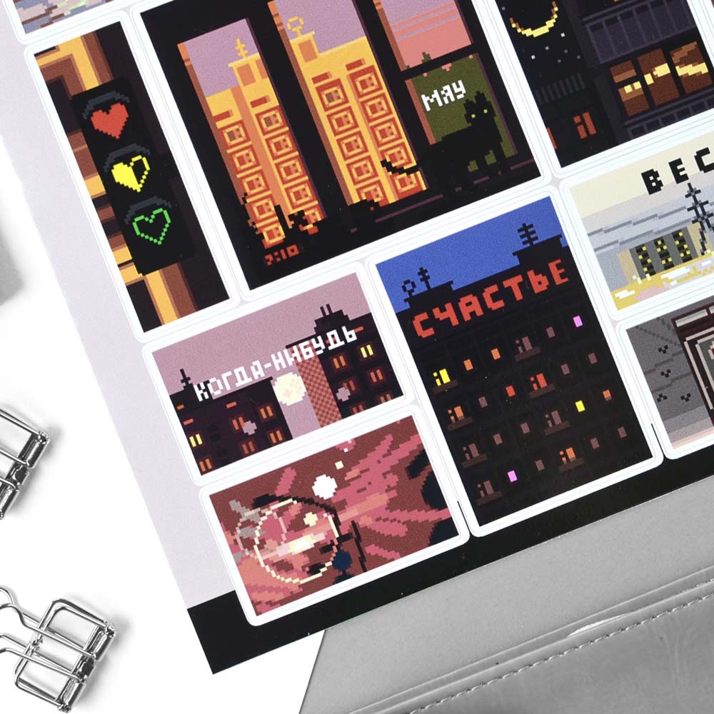 Наклейки винил а4 pixel 24