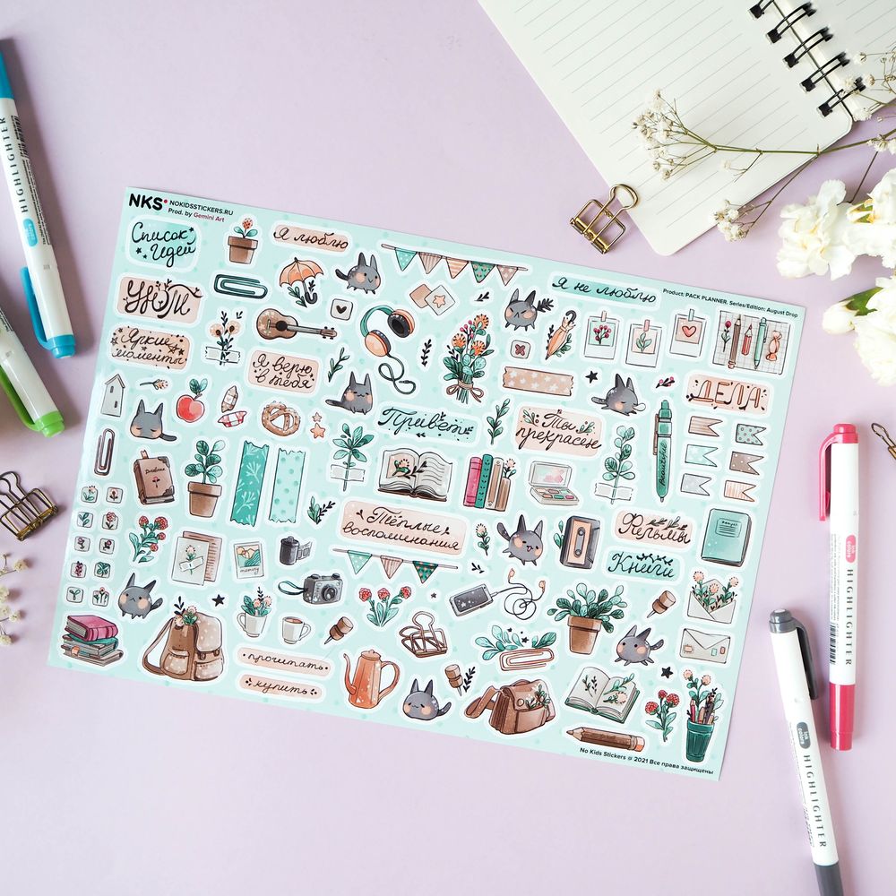 Наклейки винил а4 planner '21