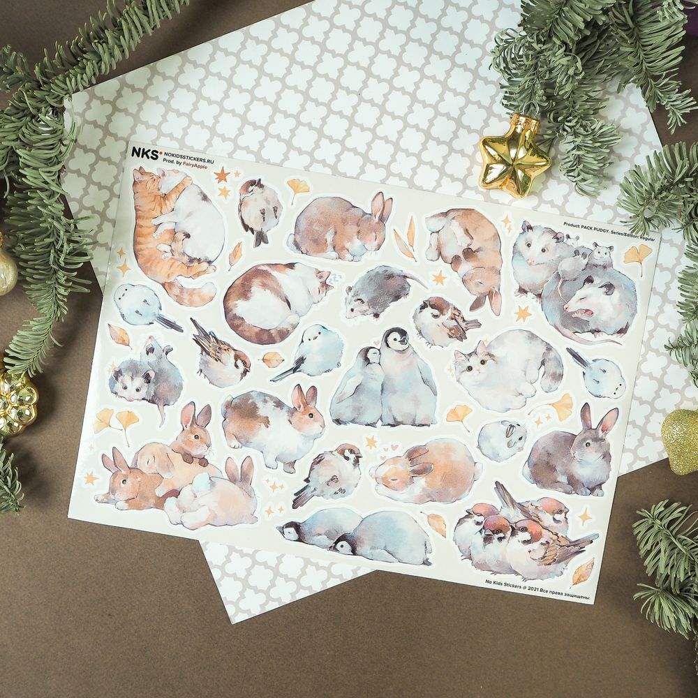 Наклейки винил а4 pudgy