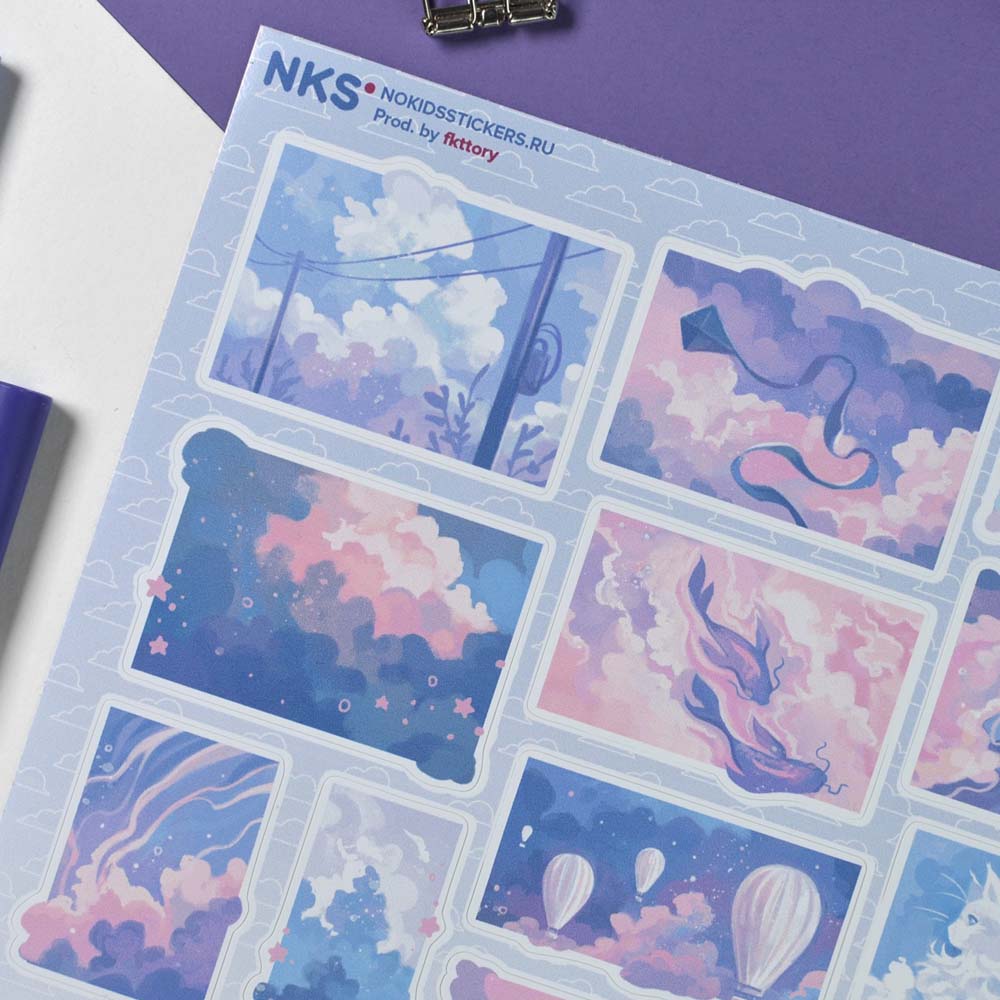 Наклейки винил а4 soft clouds