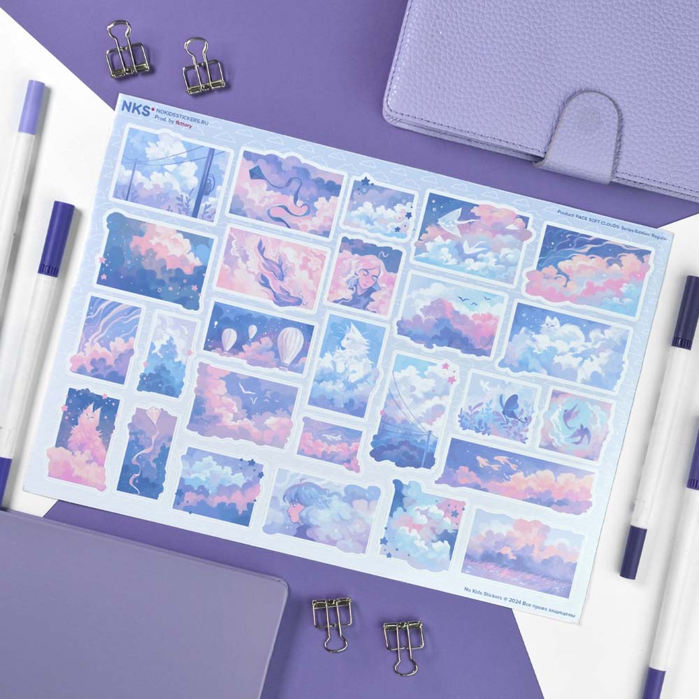 Наклейки винил а4 soft clouds