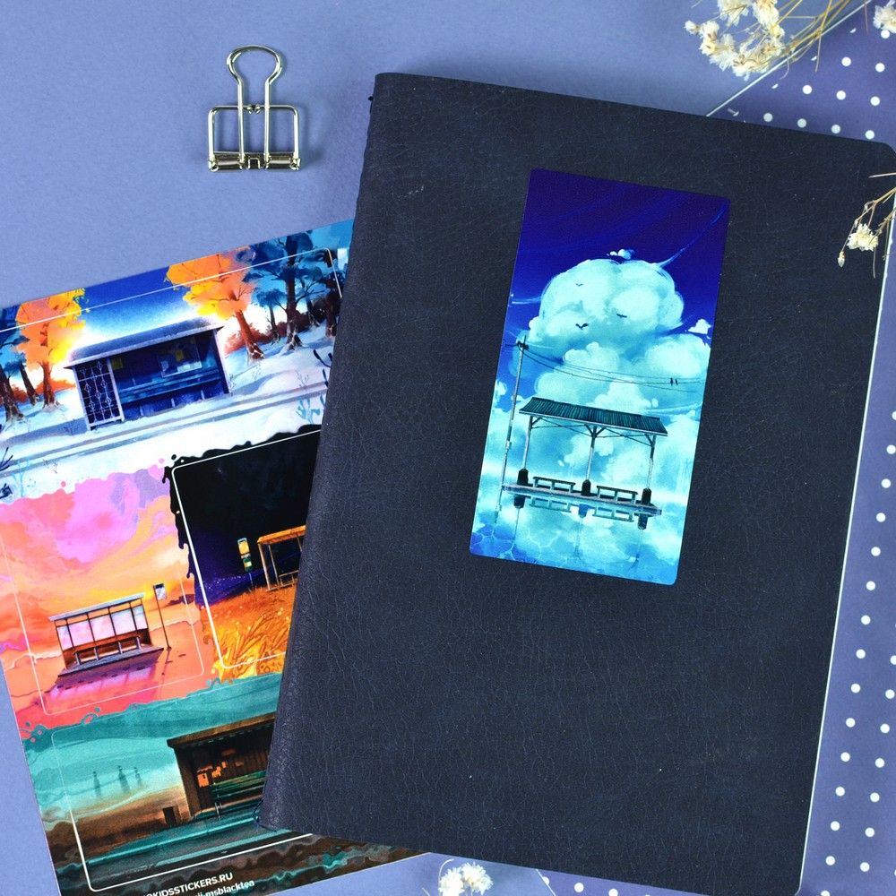 Наклейки 15х15см bus stop