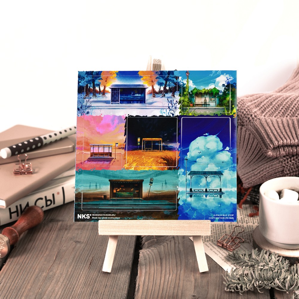 Наклейки 15х15см bus stop