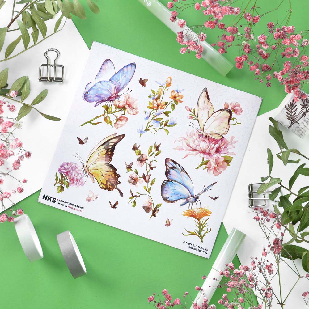 Наклейки 15х15см butterflies