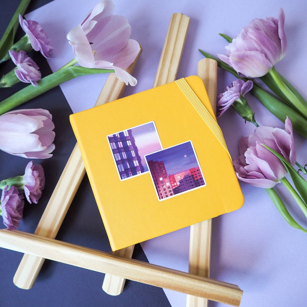 Наклейки 15х15см purple sunset