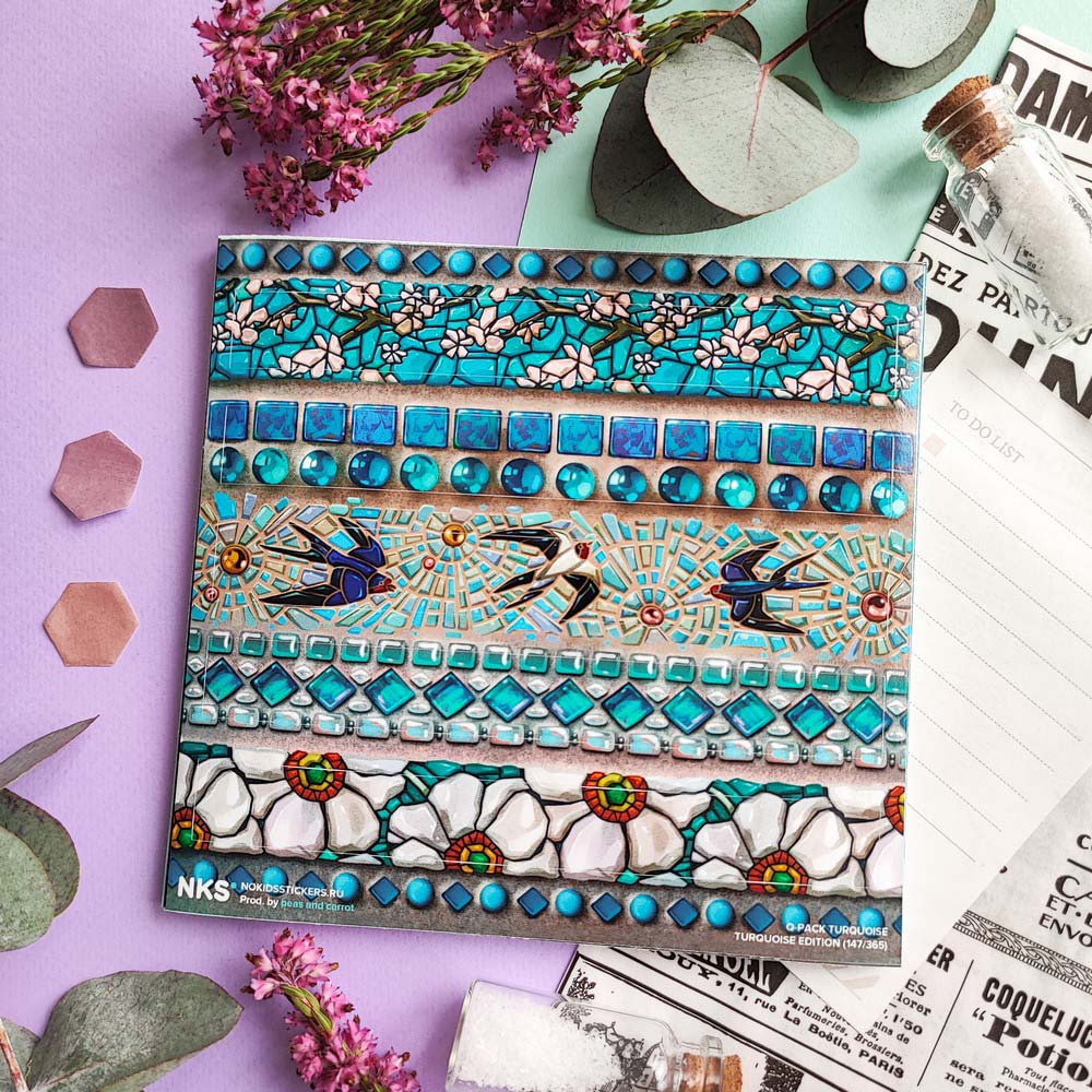 Наклейки 15х15см turquoise