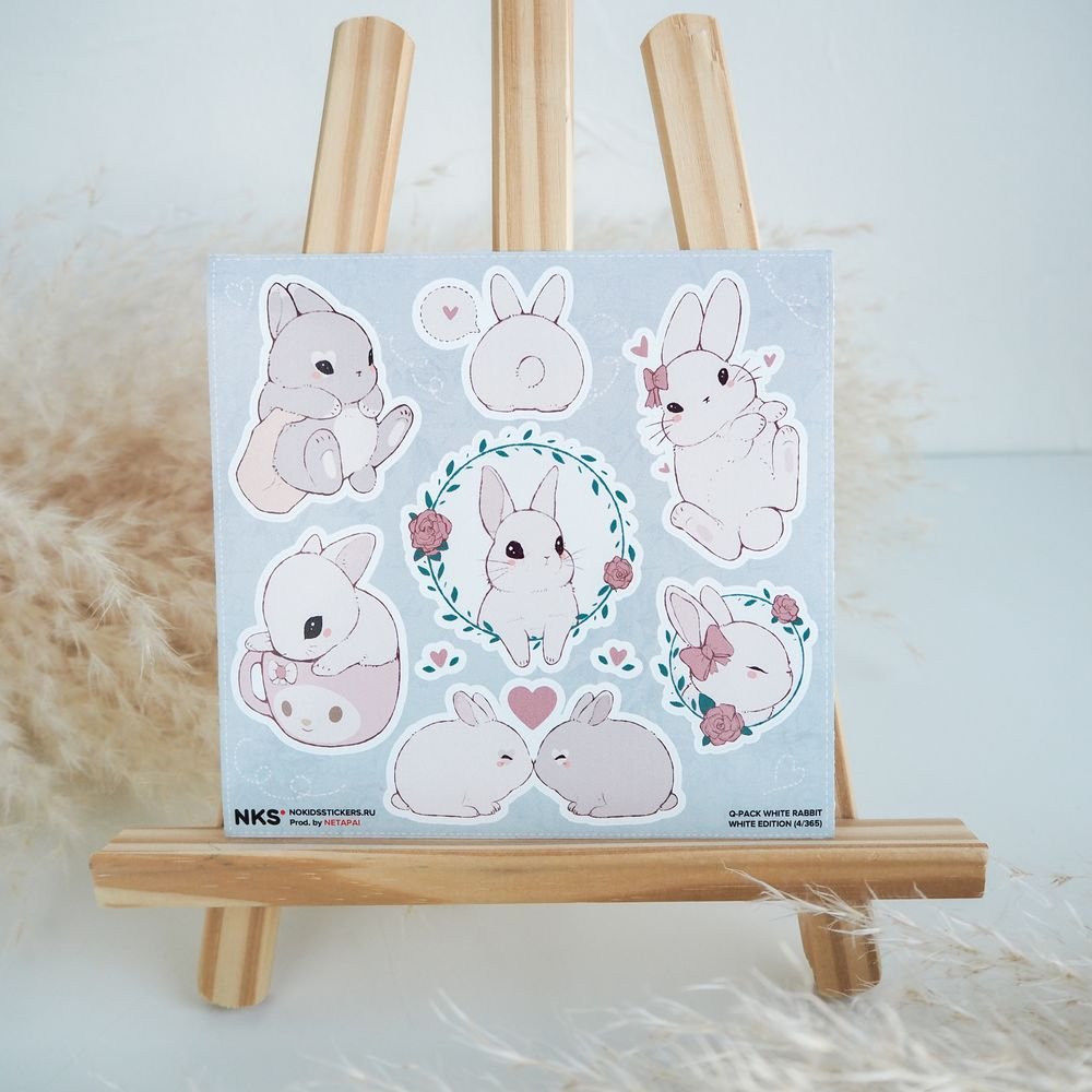 Наклейки 15х15см white rabbit