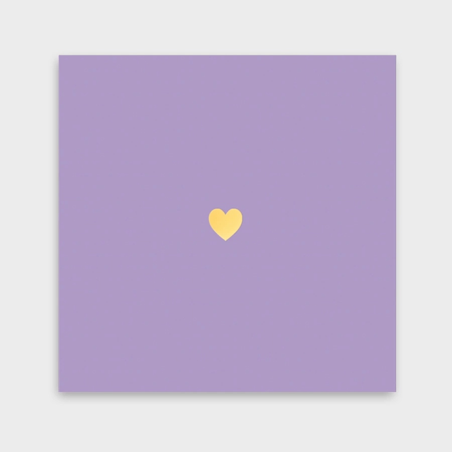 открытка мини 8х8см "сердце-лаванда" с фольгой Открытка мини 8х8см "сердце-лаванда" с фольгой