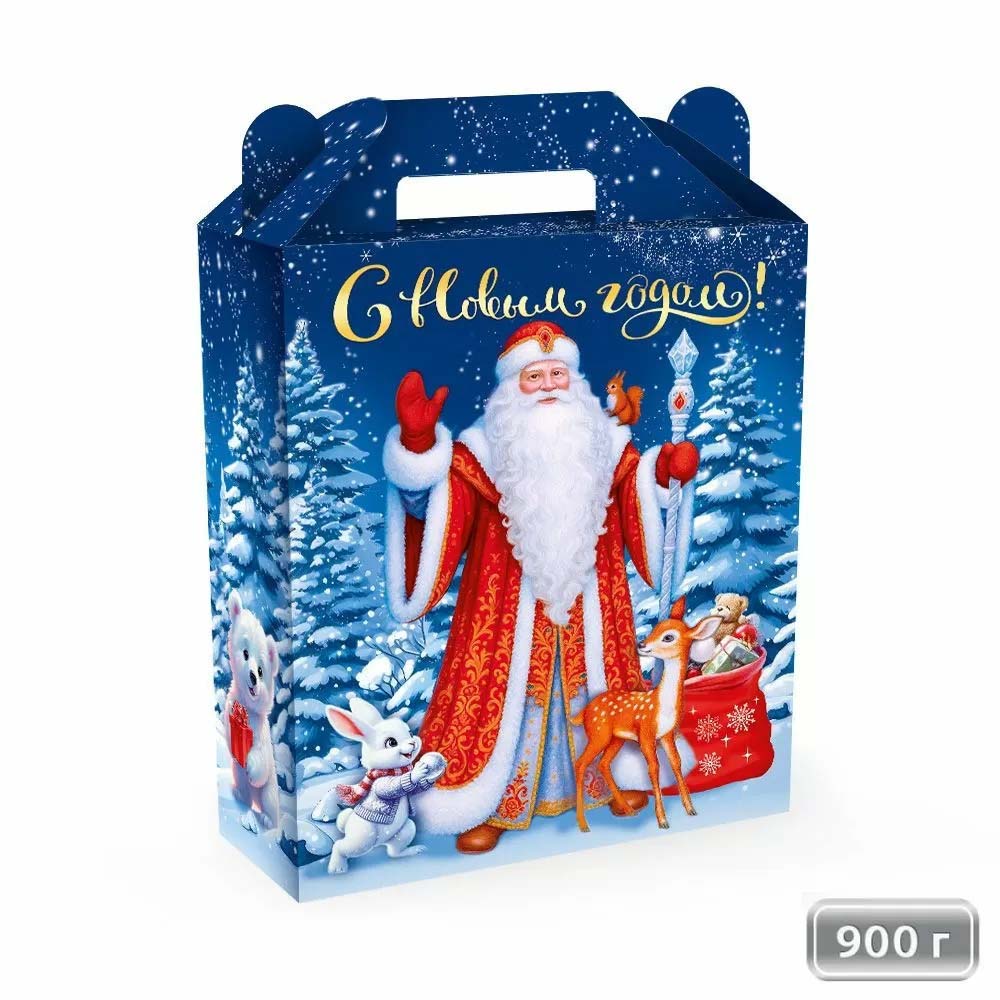 Коробка для конфет 0,9кг "с новым годом!"