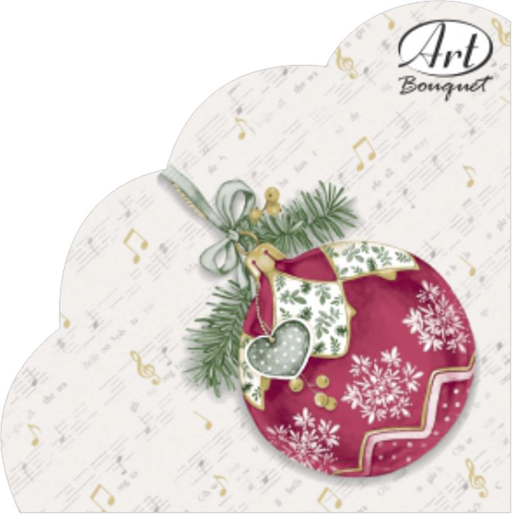 Салфетки бум. d=320мм 12 шт. 3-сл. "музыкальный шар"