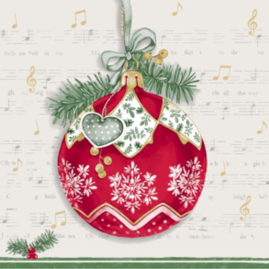 Салфетки бум. 330х330мм 20 шт. 3-сл. "музыкальный шар"