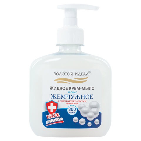 Мыло жидкое антибактериальное золотой идеал "жемчужное" 300мл с дозатором