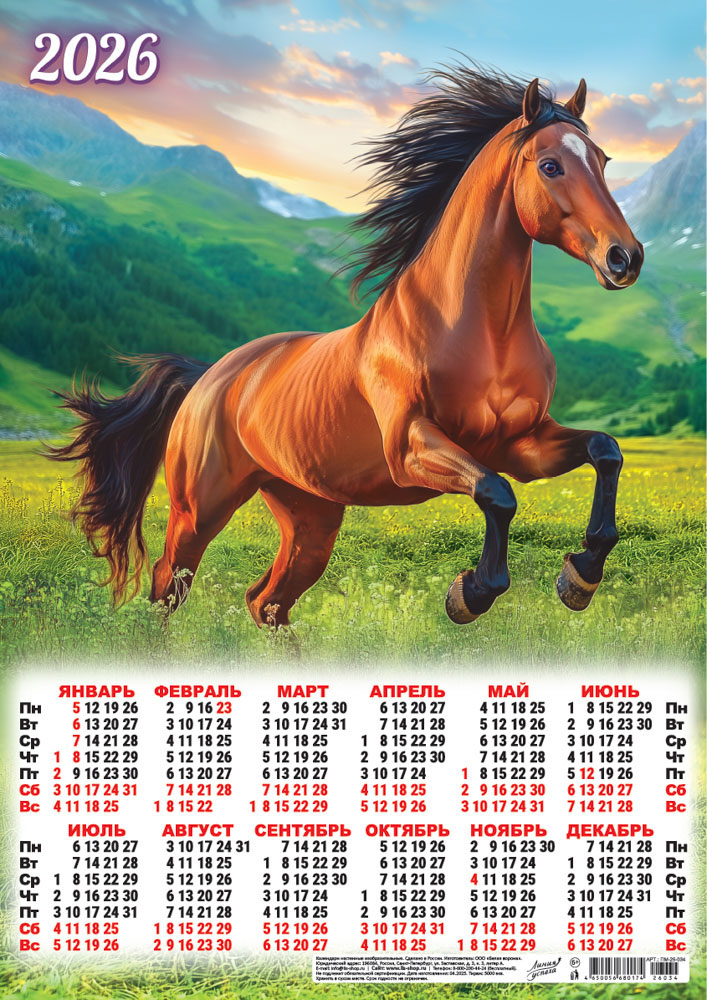 Календарь настенный 2026 а3 "символ года. грациозный скакун" фото