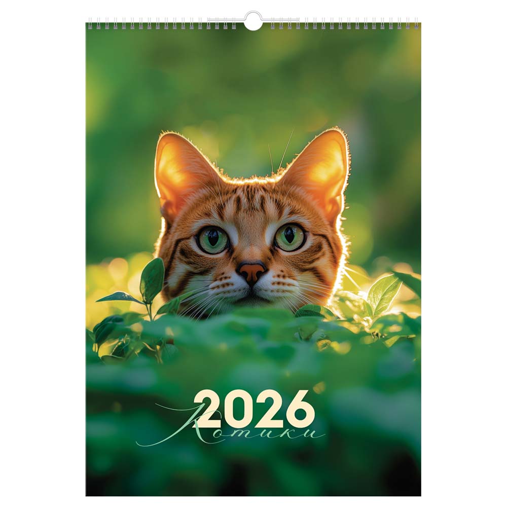 Календарь настенный перекидной 2026 34х48 6 листов "коты"