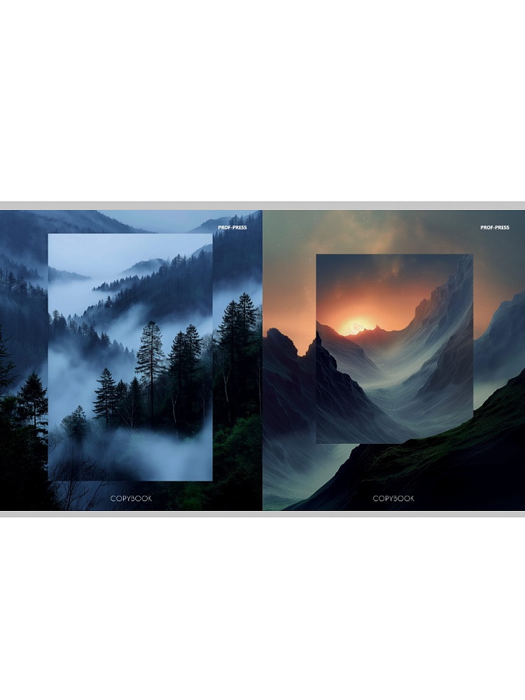 Тетрадь 48л. кл. "великолепие природы-2" (проф-прес) б/б,перевёртыш,асс-т