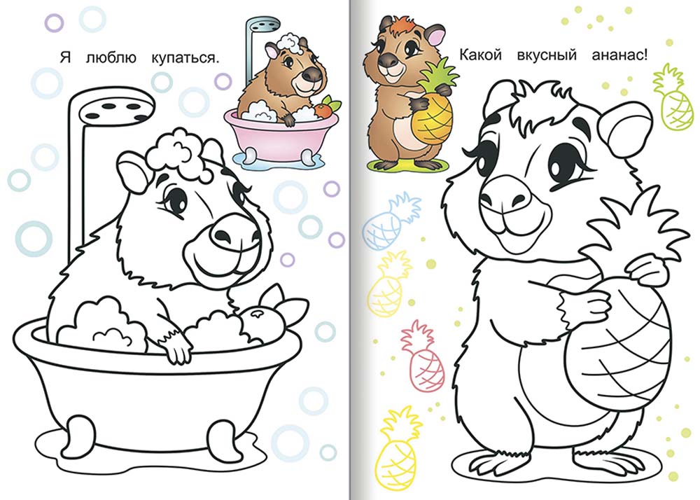 Раскраска "весёлые капибары" а5 (алфея)
