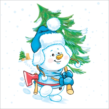 салфетки бум. 240х240мм 40 шт. 1-сл. "снеговичок с елкой" Салфетки бум. 240х240мм 40 шт. 1-сл. "снеговичок с елкой"