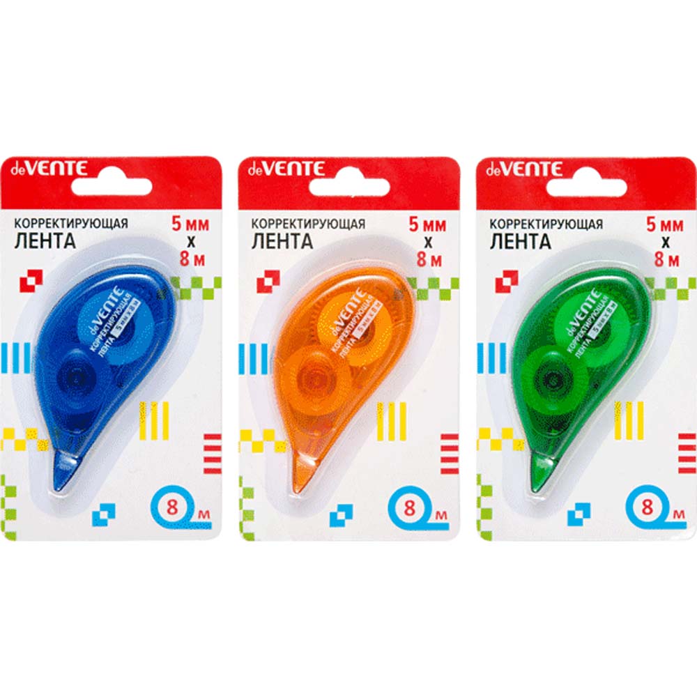 Корректирующая лента devente 5ммх8м асс-т