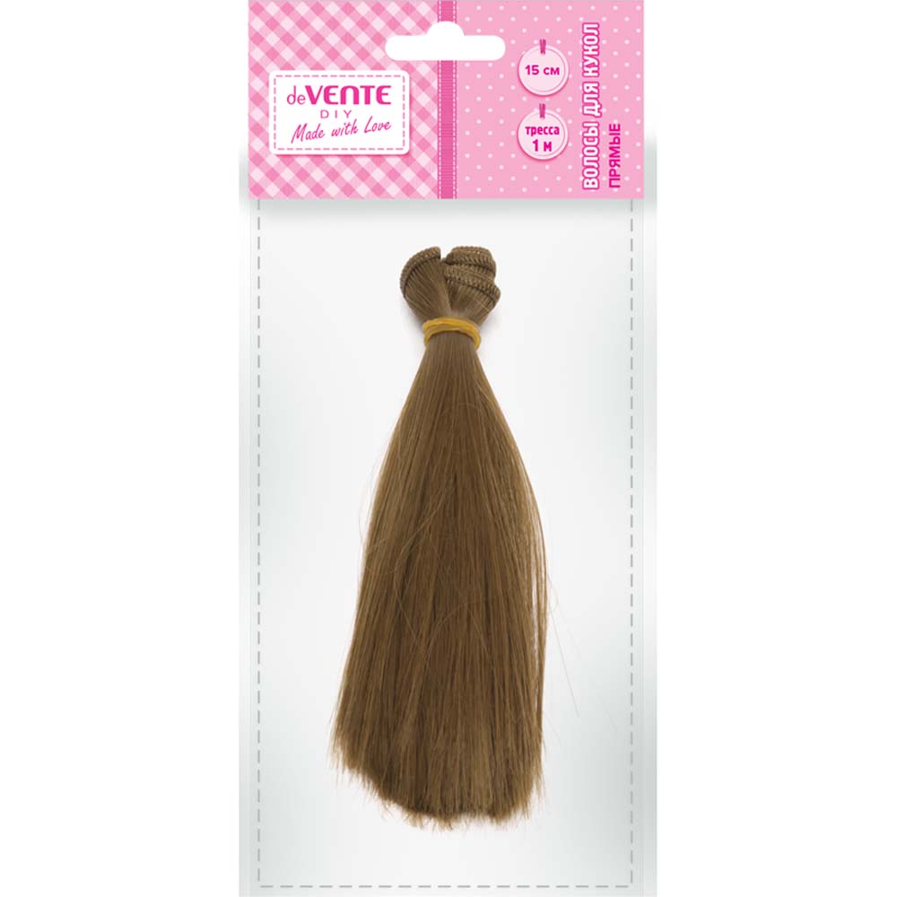 волосы д/кукол devente "diy" 15см прямые русые Волосы д/кукол devente "diy" 15см прямые русые
