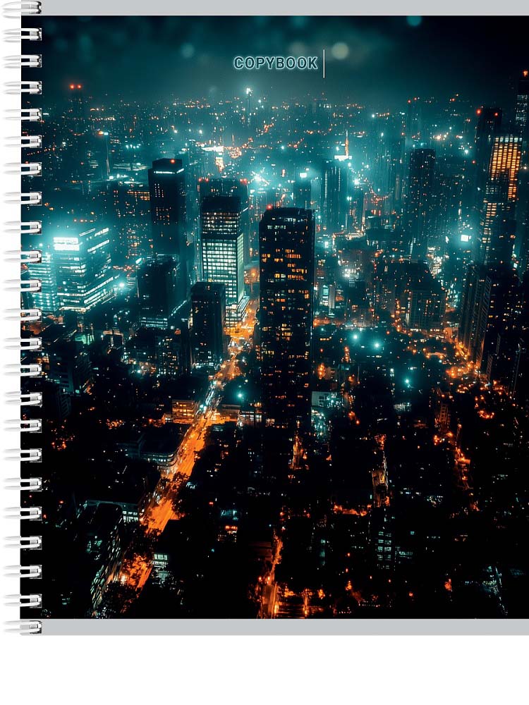 Тетрадь на гребне 48л. кл. "вид на ночной город" (проф-пресс) б/б,асс-т