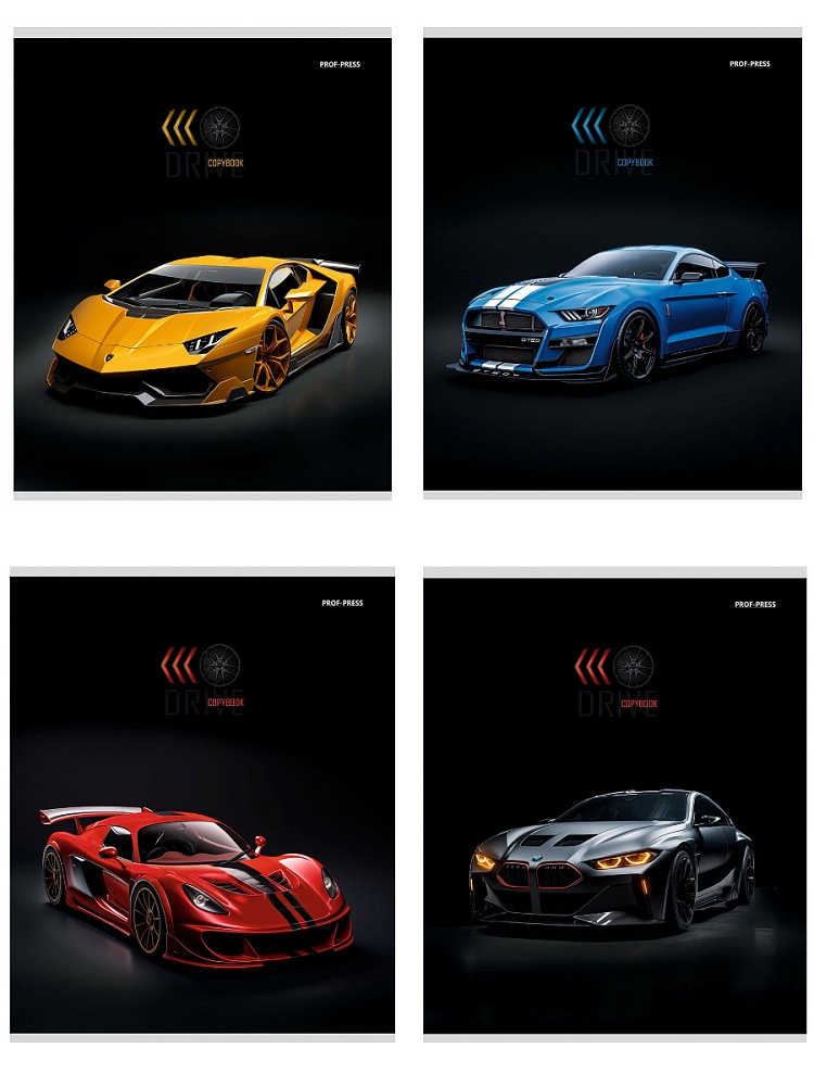 тетрадь 96л. кл. "авто на чёрном-1" (проф-пресс) б/б,твин лак,асс-т Тетрадь 96л. кл. "авто на чёрном-1" (проф-пресс) б/б,твин лак,асс-т