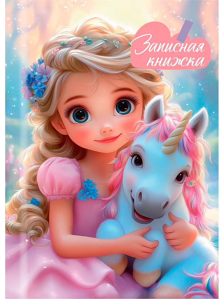 книжка записная а7 тв.обл. 48л. "принцесса и единорог-2" (проф-пресс) глянц.лам. Книжка записная а7 тв.обл. 48л. "принцесса и единорог-2" (проф-пресс) глянц.лам.