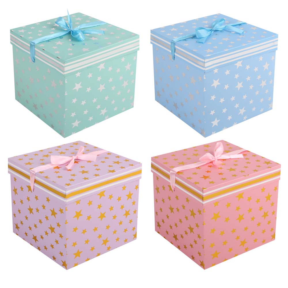 Коробка подарочная сборная 22х22х22см "звезды"