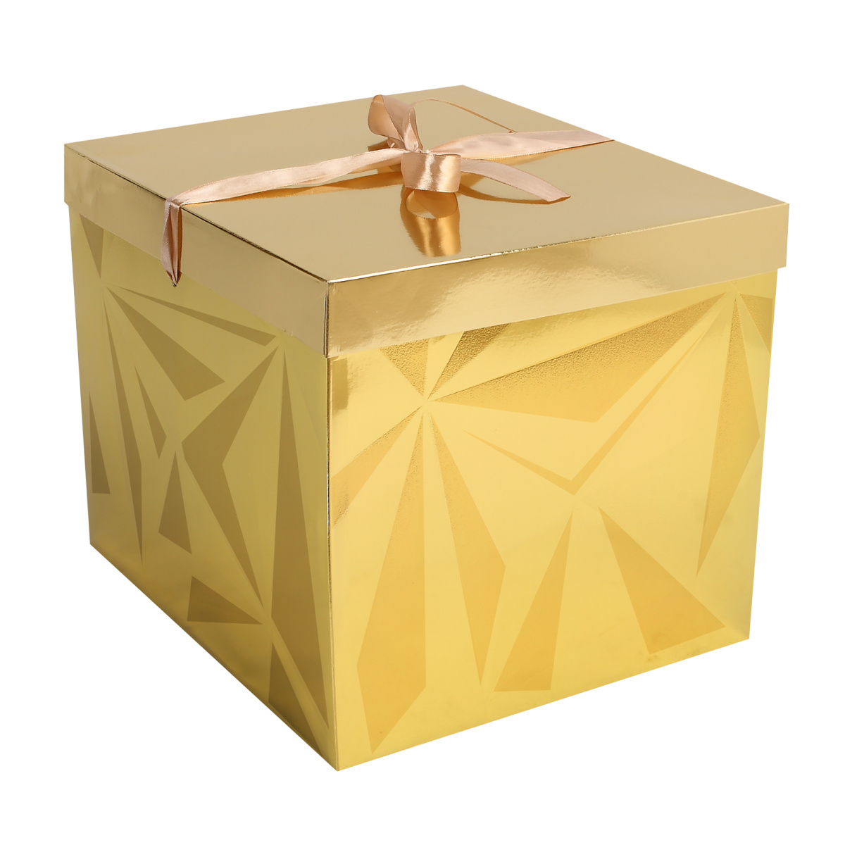 коробка подарочная сборная 30х30х30см "грани" золото Коробка подарочная сборная 30х30х30см "грани" золото