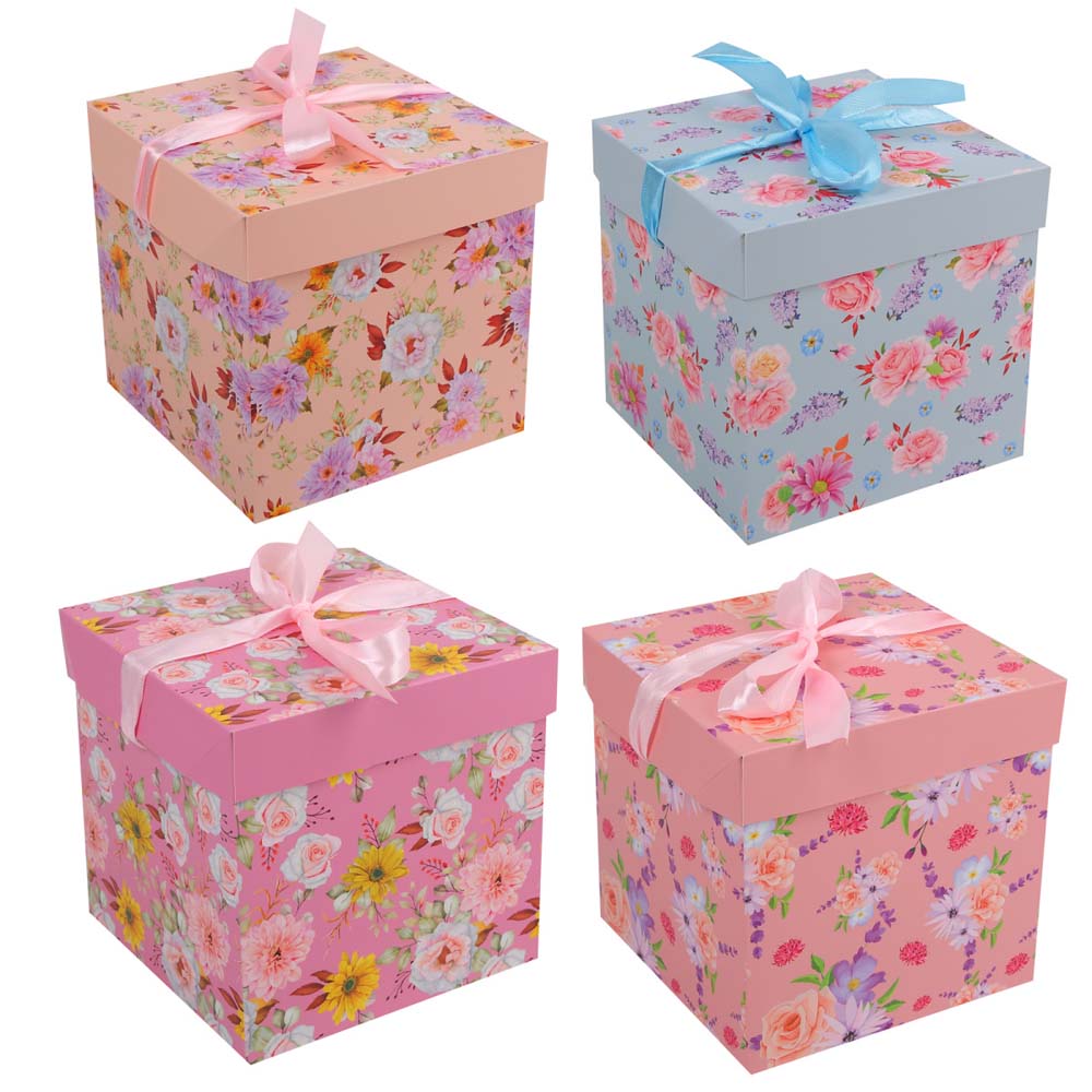 коробка подарочная 15х15х15см "цветы" асс-т Коробка подарочная 15х15х15см "цветы" асс-т